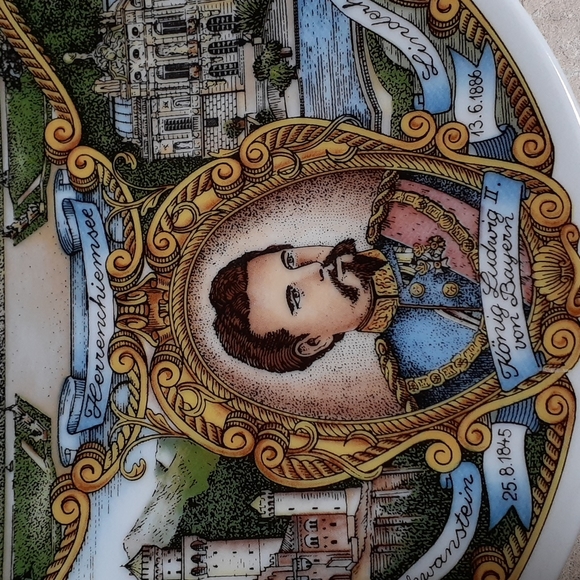 Decorative Plate of König Ludwig the Second, w/Hanging Attachment - Picture 5 of 8